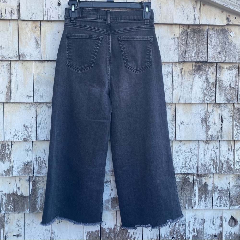 SIWY Los Angeles Black High Rise Wide Cropped Jeans